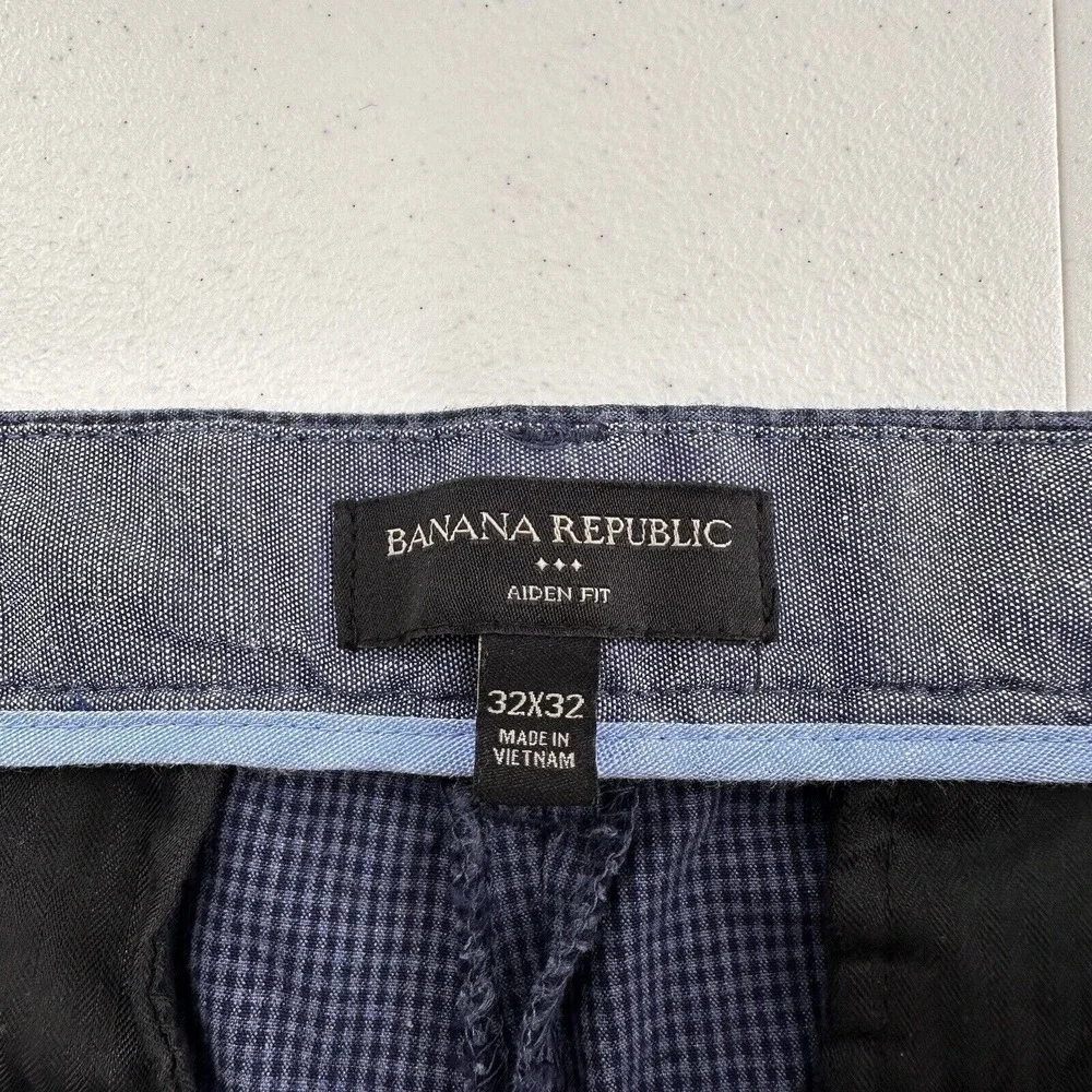 Banana Republic Mens Pants Aiden Fit Chino 34x31 Navy Blue Cotton Preppy‎ Casual